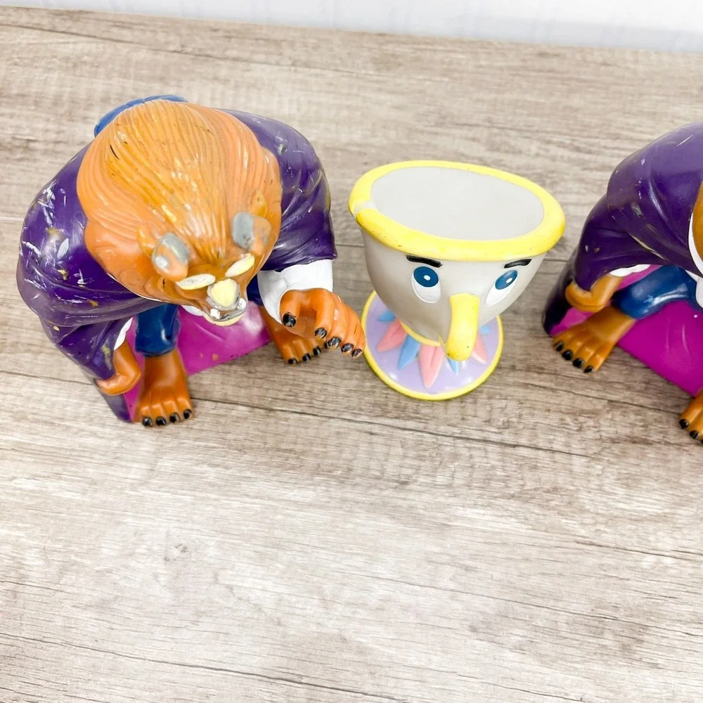 VTG Disney Beauty and‎ The Beast Hand Puppet Figure Pizza Hut 1992 Teacup Chip